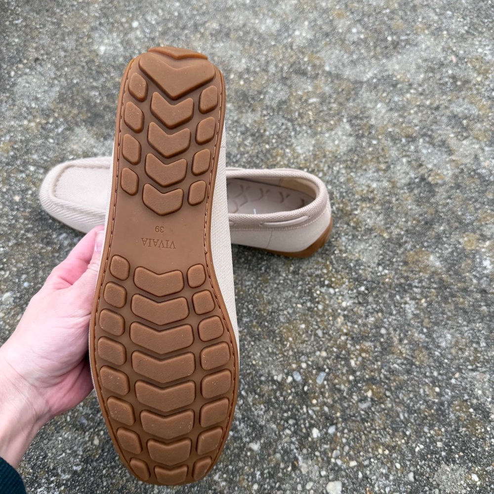 Vivaia Tan Jackie Square Toe Slip On Loafers Comfort Drivers Preppy EU 39 - Picture 5 of 6